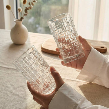 Vintage Checkered Cut Glass