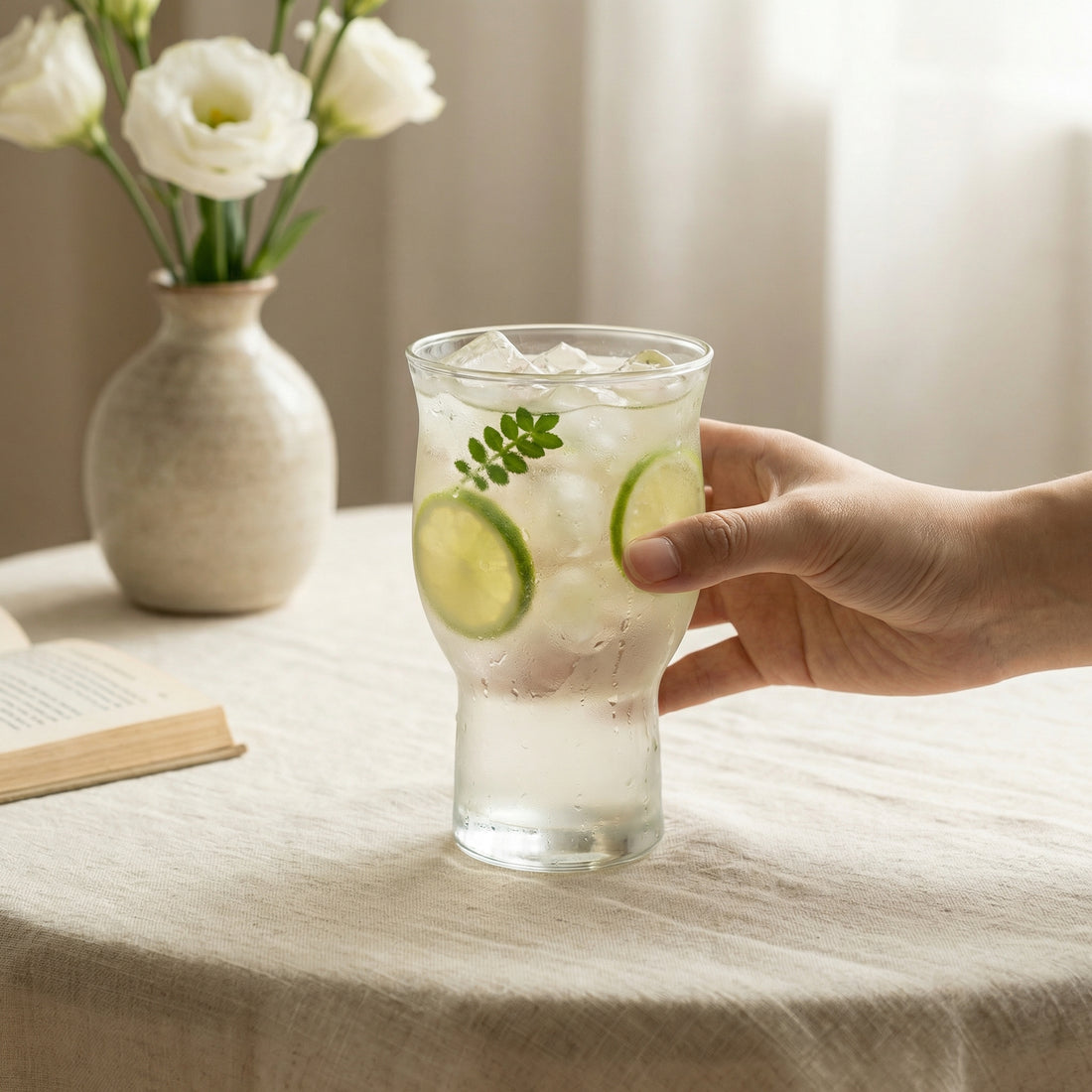 Curved Waist Glass Tumbler