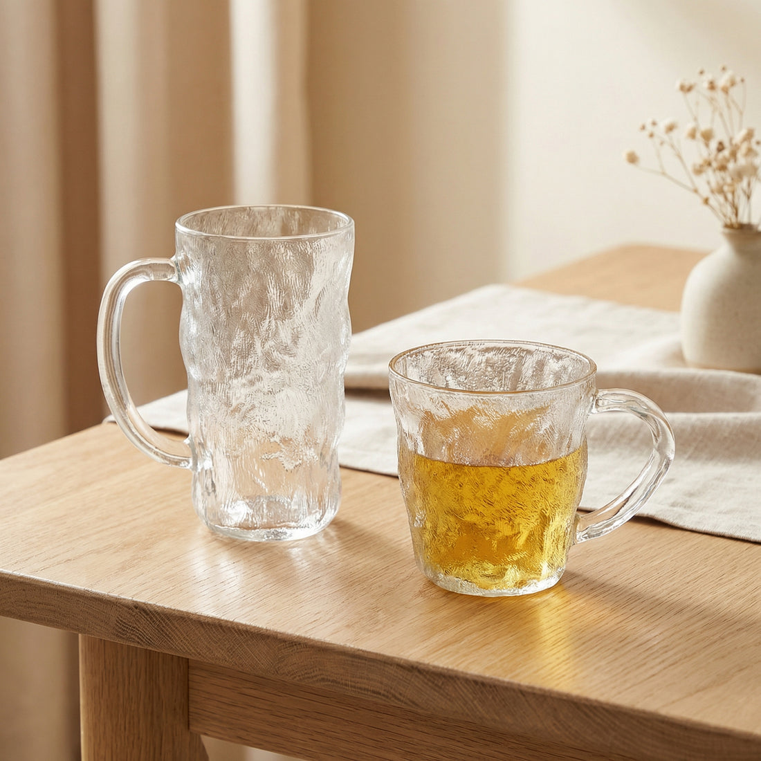 Cracked Ice Texture Glass Mug