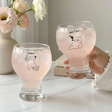 Cute Illustrated Goblet Glass